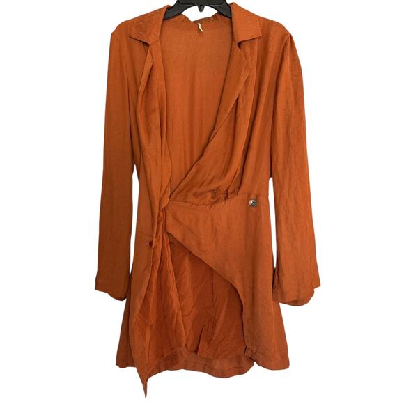 Free People Simone Notch Lapel Mini Dress in Cinnaber  Size X-Small - Picture 3 of 7